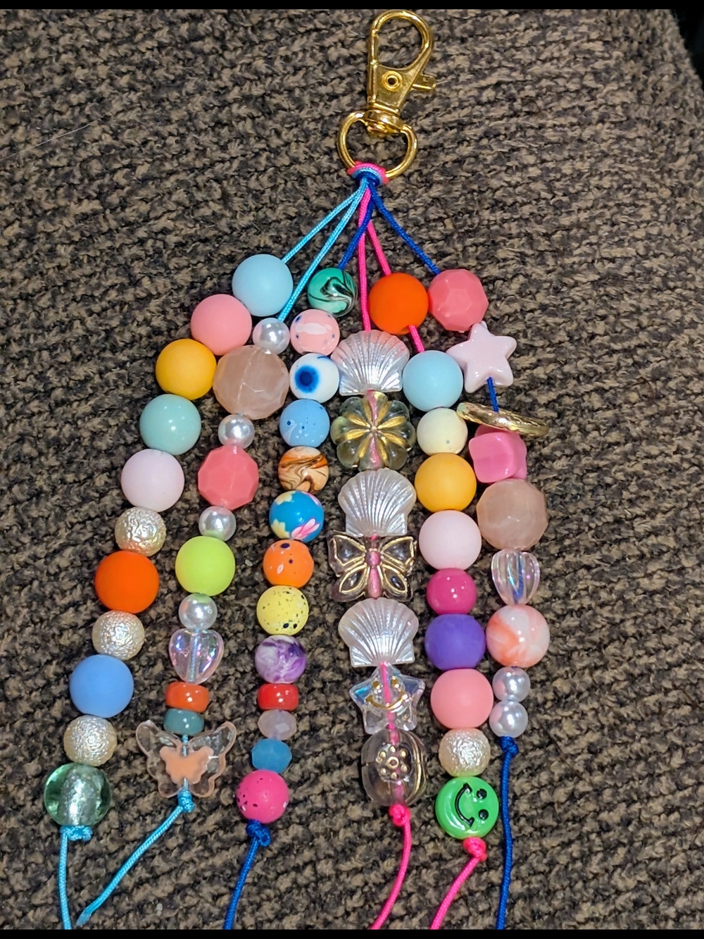 Multicolor Beaded Keychain - Fun Colorful Accessory - Picture 5 of 5